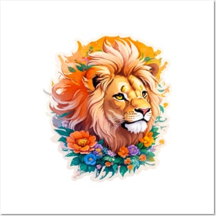 Beautiful Colorful Lion Posters and Art